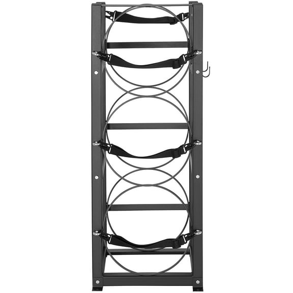 Refrigerant Tank Rack, Holds 3 x 30 lbs Cylinder Tanks, 12.79x12.99x33.07 Inch Freon Gas Cylinder Holder Storage Stand for Refrigerant, Oxygen, Nitrogen, Acetylene Gases