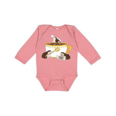 

Inktastic Cute Hot Chocolate Hedgehogs Gift Baby Boy or Baby Girl Long Sleeve Bodysuit