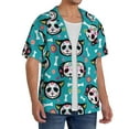thumbnail image 2 of Goofa Skull Cat Printed Men's Casual Short-sleeved Shirt,Lightweight Breathable Button-down,Summer Casual men's top,Versatile Fashion shirt-4X-Large, 2 of 7