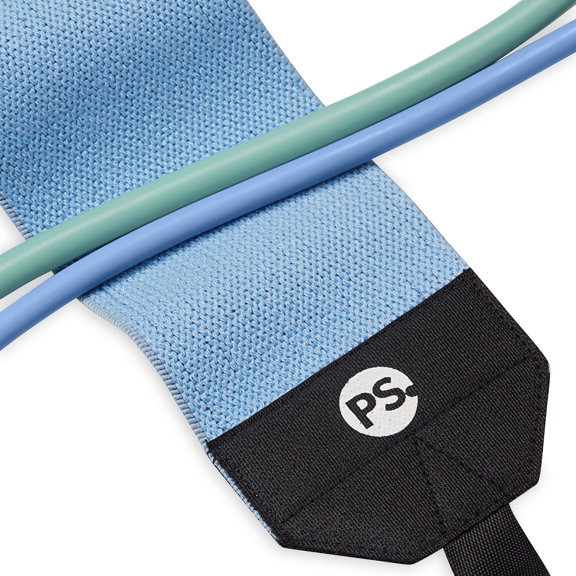 Popsugar Hip Trainer Resistance Tube, Exercise Band Kit with Interchangeable Strength Cords and Fabric Squat Belt, Light & Medium Strength Levels, Blue/Purple