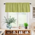 thumbnail image 5 of 3 Piece Kitchen Curtains and Valances Set Vintage Fruit Green Cafe Curtains 36 Inch Length Farmhouse Retro Solid Color Linen Texture Valance & Tier Curtain for Living Room Bedroom 54"x18"+27"x36"*2, 5 of 6