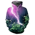 thumbnail image 1 of Sweat à Capuche Éclair Naturel pour Hommes Automne Personnalité Manches Longues Mode Décontractée Chandail en Molleton de Rue, 1 of 4