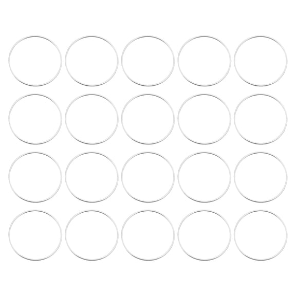 20Pack 30mm Brass Hollow Circle Bezel Round Linking Rings(Bright Silver)