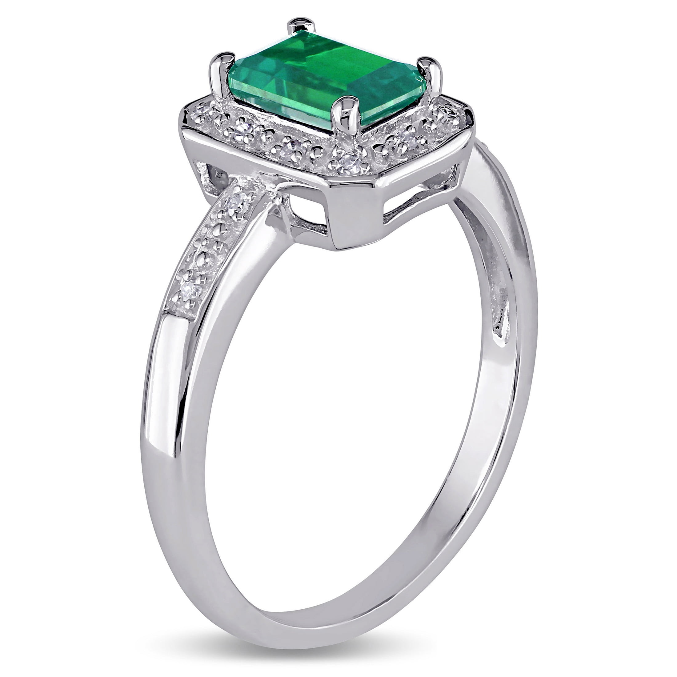 Everly Women's Created Emerald Sterling Silver Ring