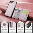 thumbnail image 6 of TECH CIRCLE for Apple iPhone 8/7 Plus Case 5.5", PU Leather Back Cover Case with A Removable Magnetic Wallet with Stand Function, RFID Blocking Credit Card Slots, Lightweight Phone Basic Case, Pink, 6 of 10