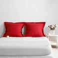 thumbnail image 5 of Super Soft Brushed Microfiber Euro Pillow Shams Set of 2, Machine Washable Square Pillow Cases, 26 x 26 inches, Red, 5 of 7