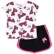 thumbnail image 1 of Conjunto de ropa de Barbie para niñas pequeñas, camiseta y pantalones cortos 3T, rosa/negro, 1 of 4