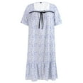 thumbnail image 6 of Monfince Women's Nightgown Floral Printed Night Dress Short Sleeve Pajama Dress, Gray, XL, 6 of 13