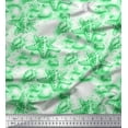 thumbnail image 3 of Soimoi Green Cotton Duck Fabric Shell & Starfish Ocean Print Fabric by Yard 42 Inch Wide, 3 of 3