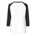 thumbnail image 4 of Hauaitttt Women 3/4 Sleeve Top Summer Casual Versatile Raglan Shirt Round Neck Casual Shirt Top Plain Long Sleeve T Shirt Women in A Pack Girls Shirts Long Sleeve Compression Long Sleeve Women Blank, 4 of 4
