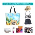 thumbnail image 4 of Wukai French Bulldog Sunflowers Bubbles Print Reusable Grocery Bag Shopping Bags Shopping Handle Bag Suitable for Outdoor Convenient Daily Bag, 4 of 5