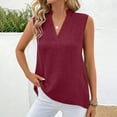 thumbnail image 2 of vdgthytj Summer Cotton Linen T-Shirt Tops for Women Trendy Sleeveless V Neck Solid Color Loose Comfy Breathable Tunic Blouses, 2 of 9