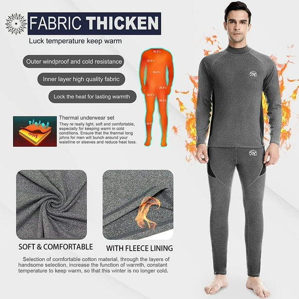 Men's Thermal Underwear Set, Sport Long Johns Base Layer for Male, Winter  Gear Compression Suits for Skiing Running 