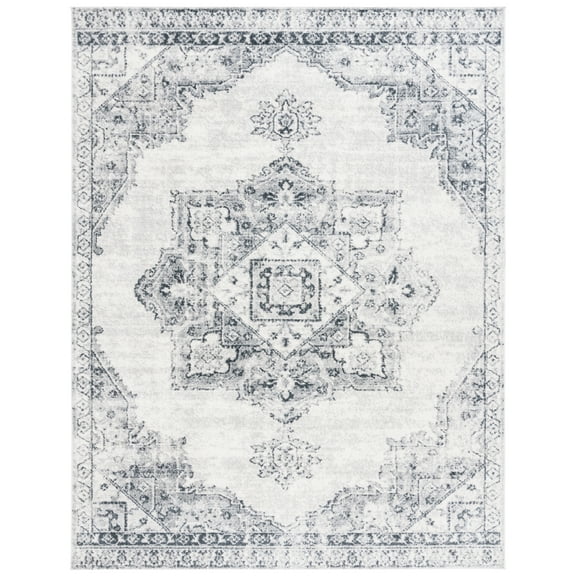 SAFAVIEH Layla Yorick Oriental Area Rug, Ivory Grey/Charcoal, 8' x 10'