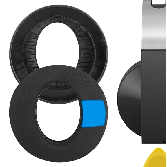 Geekria Sport Replacement Ear Pads for PlayStation Platinum Wireless, PS4 Platinum Wireless (CECHYA-0090) Headphones, Repair Parts (Black)