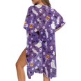 thumbnail image 5 of HELLHERO Polyester Bathing Suit Coverups for Beach Loose Half Sleeve Halloween, 5 of 6
