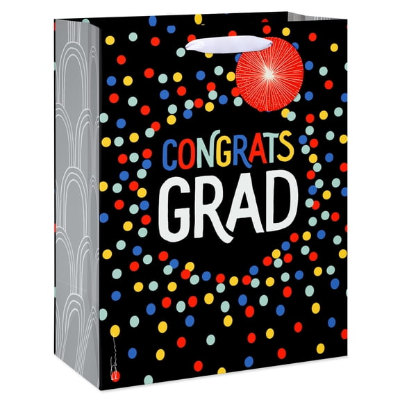 American Greetings 12.75 in. Large Graduation Gift Bag Large, Colored Confetti Dots (1 Bag)
