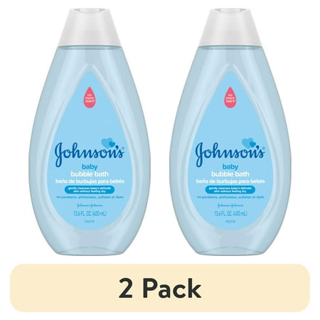 (2 pack) Johnson's Tear-Free Paraben-Free Baby Bubble Bath, Hypoallergenic, 13.6 fl. oz