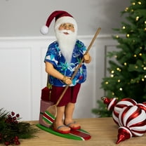 Northlight Santa on a Paddle Board Christmas Figure - 18"