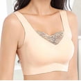 thumbnail image 6 of Bigersell Wireless Cami Bra Women Bra Lingerie Seamless 1 Piece Elastic Comfort Vest Bra Underwear Tall Size Tank Tops Bra, Style 14424, Beige 42B, 6 of 9