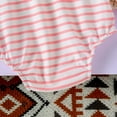 thumbnail image 3 of WERYOUNG Girls Boys Bodysuits Summer Unisex Comfort Striped Printed Turndown Collar Long Sleeve Bodysuits Toddler Classic Daily Wear Onesie,Pink,6-12 Months, 3 of 3