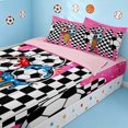thumbnail image 2 of Manfei Kawaii Baseball Zipper Twin Comforter Sets with Fitted Sheet and 2 Pillowcases, Cute Sports Zipper Bedding Set, Pink Black Red Blue, 2 of 7