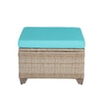 thumbnail image 3 of Afuera Living Outdoor Ottoman in Natural Aged Wicker / Stone, 3 of 4