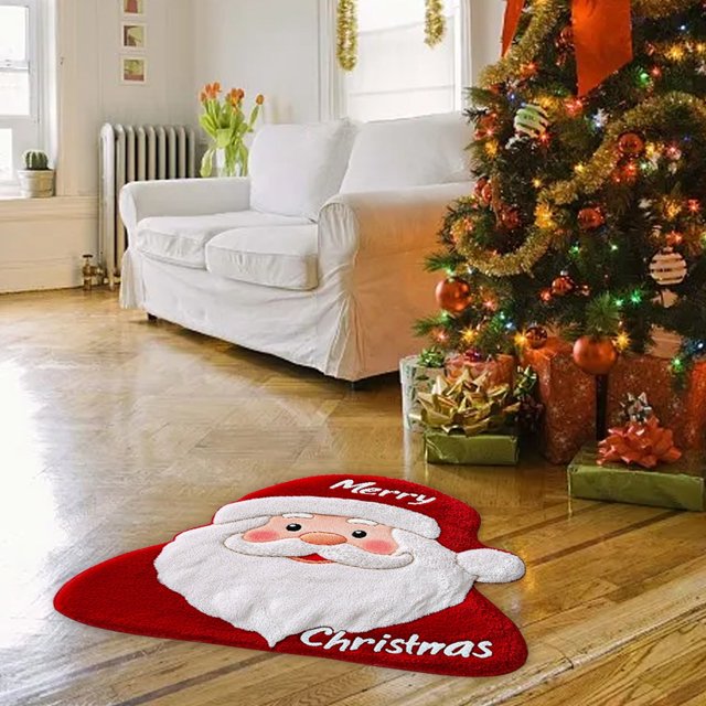 Alfombra Navideña Lujosamente Suave. Perfecta Para Unas Fiestas Festivas En Casa. Alegría Navideña Con Nuestra Elegante Alfombra Con Temática Navideña, Ideal Para La Decoración Navideña.