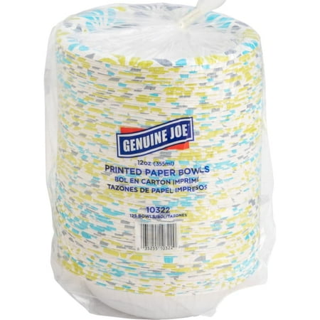 Genuine Joe 12 oz Paper Bowls - Disposable - Multi - 125 / Pack