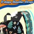 thumbnail image 5 of Mushroom and Snail Black Pattern 17" Waterproof Oxford School Backpacks for Teens, S-Shape Padded Straps, for School, Travel, Hiking, Camping, 5 of 5