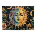 thumbnail image 5 of PRATYUS Sun and Moon Tapestry Psychedelic Mystic Floral Tapestry Hippie Boho Flower Plants Wall Tapestry Vintage Aesthetic Tapestry Wall Hanging for Bedroom Painting, 5 of 6
