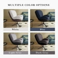 thumbnail image 5 of Jopath 360° Swivel Office Chair, Modern Chenille Chair with Faux Leather and Black Metal Base Frame, Accent Chair for Small Spaces, Living Room, Bedroom, Reading Corner, Office, Dark Blue, 5 of 10
