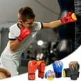 thumbnail image 7 of Adult Boxing Gloves, Leather Training Sparring Mitts with Hand Wraps for Men Women, High Impact Protection, Breathable Design, Unisex Fitness Gear, 7 of 7