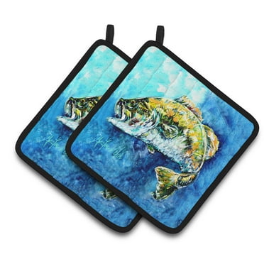 Carolines Treasures MW1310PTHD Bobby Bass Pair of Pot Holders 7.5HX7.5W multicolor