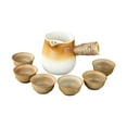 thumbnail image 4 of Tetera de cerámica con 6 tazas con colador de té, Infusor de té japonés duradero, tetera de arcilla para el hogar, Picnic, senderismo, Camping al aire , Estilo b Macarena Tetera, 4 of 8