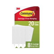 Command Heavy Duty Picture Hangers, Hold 20 lbs, White, Damage-Free Hanging, 8 Pairs Adhesive Strips