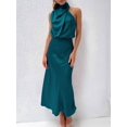 thumbnail image 1 of A-line Party Elegant Dress Summer Hot Sale 2023 New High Qualitty Satin Sleeveless Long Dress Fashion Women Lady Evening DressXL Gao Jinjia LED, 1 of 2