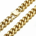 thumbnail image 3 of QQTDFG Men Chain Necklace Stainless Steel Curb Link Choker 12/15/17/19mm Christmas Gift-22 inch or 55cm-15mm width-Gold, 3 of 5
