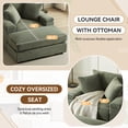 thumbnail image 4 of Muumblus Oversized Cloud Lounge Chair with Ottoman, Modern Corduroy Accent Reading Armchair for Living Room, Green, 4 of 8
