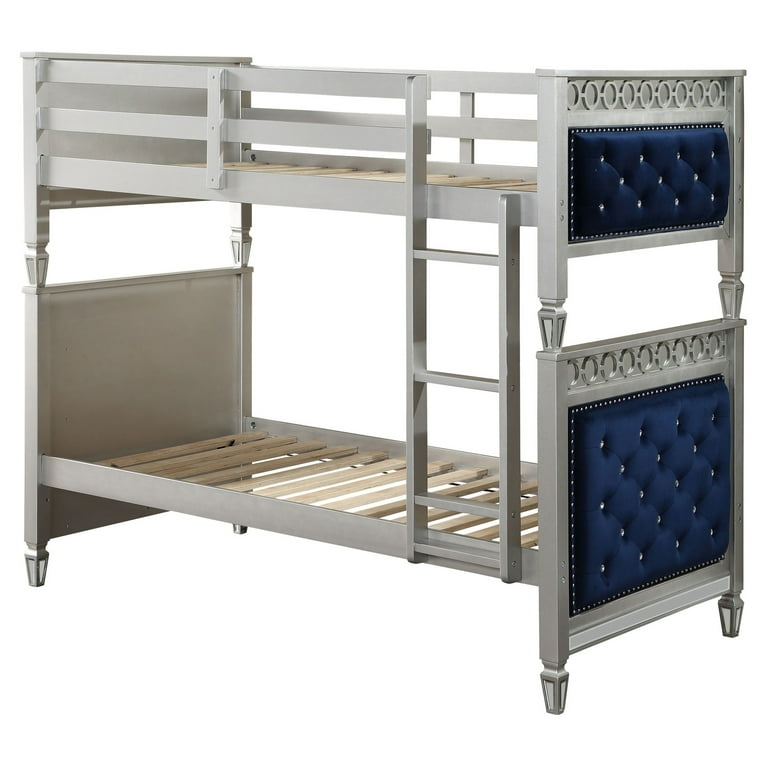 ACME Kaleb Metal Frame Queen Over Queen Bunk Bed with Ladder in Sandy Black