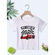 thumbnail image 1 of [Camiseta roja PIT CREW] Camiseta roja de microfibra PIT CREW para niño con gráfico de coche de carreras | Manga corta, cuello redondo, top informal de verano para niños, 1 of 7