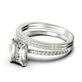 thumbnail image 4 of Art deco 2.00 Carat Emerald Cut Diamond Moissanite Engagement Ring Set, Wedding Ring in 10k Solid White Gold, Feminine Gift, Promise Ring, Anniversary Gift, 4 of 4