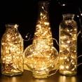 thumbnail image 2 of 33 Feet 100 Led Fairy Lights Battery Operated with Remote Control Timer Waterproof Copper Wire Twinkle String Lights for Bedroom Indoor Outdoor Wedding Dorm Decor, Warm White 4Pack, 2 of 9