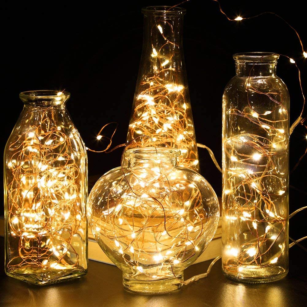 GLUAAE 33 Feet 100 LED Fairy Lights, Warm White, 4-Pack photo 2