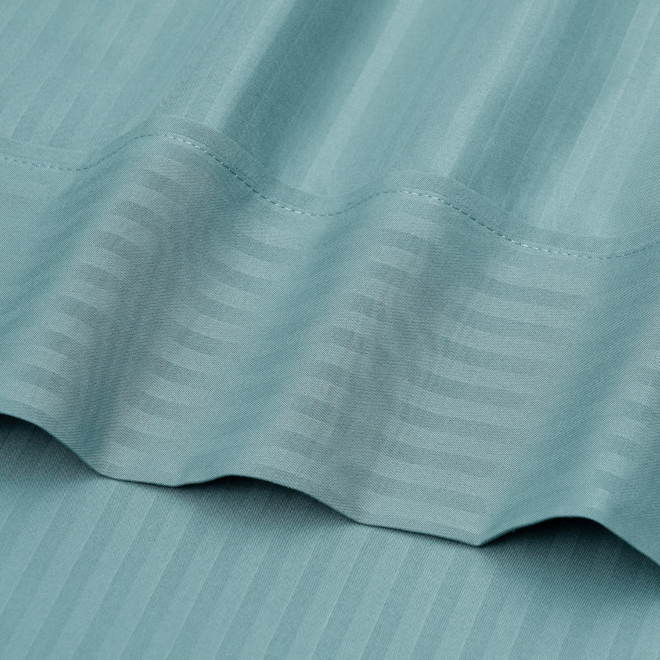 Mainstays Super Soft Brushed Microfiber Bed Sheet Set, Blue Cameo Embossed Stripe, Queen, 4 Piece