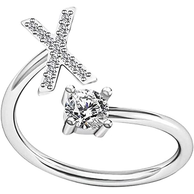 Letter Open Ring Adjustable Women Rings ,Adjustable Fashion Premium Letter Ring Suitable For Girlfriend And Wife X