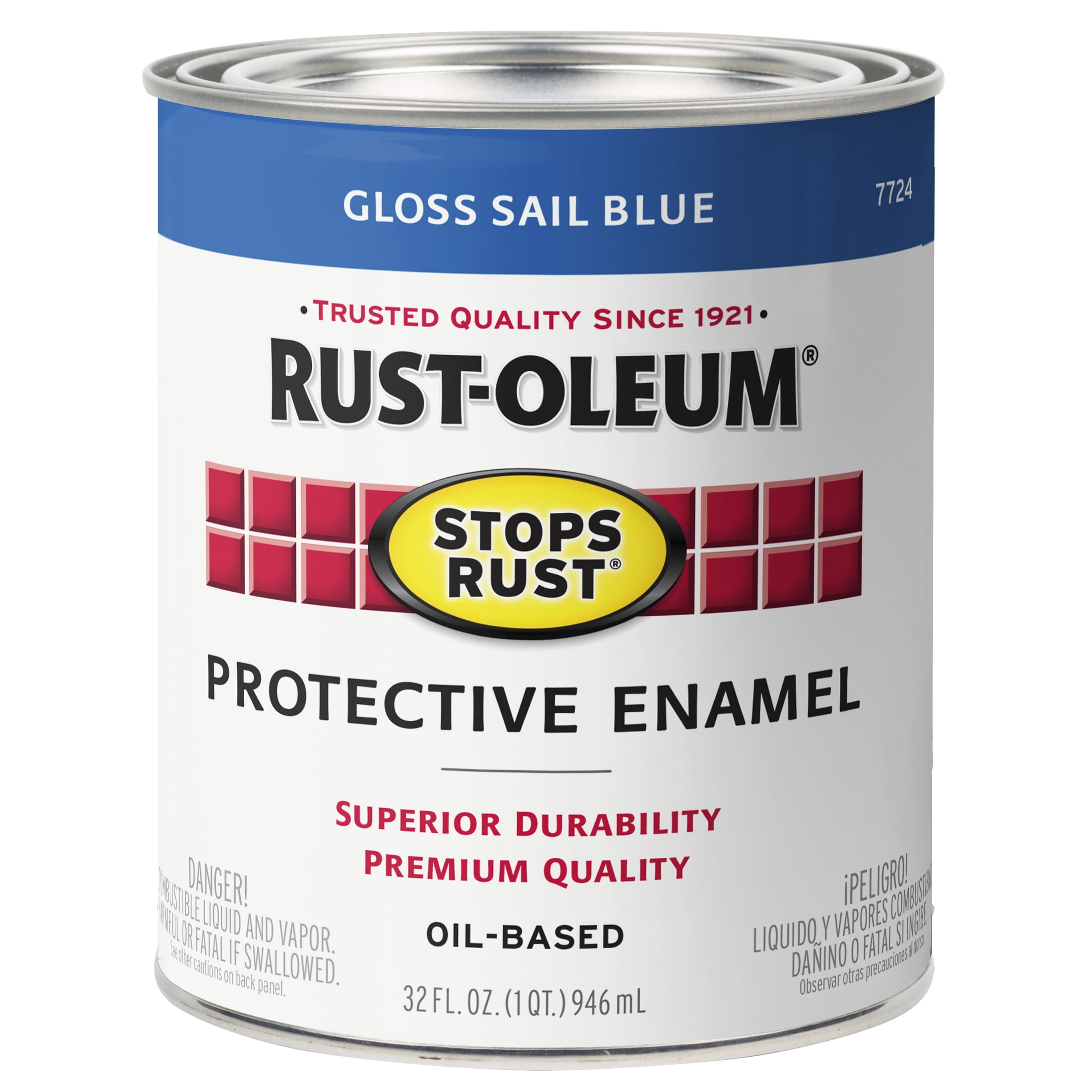 2 Pack, Sail Blue, Rust-Oleum Stops Rust Gloss Protective Enamel- 7724502, Quart