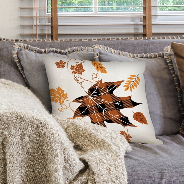 Home Popular Decoration Pillow Cover Pumpkin Maple Leaf Linen Living Room Sofa Cushion Pillow Deals Of The Day Clearance