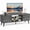 Wooden Gray, variant on CONCETTA Wood TV Stand with 2 Storage Cabinets, Modern Entertainment Center for TVs up to 60 inches, Media Console with Adjustable Shelves and Cable Management, Wooden Color