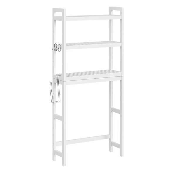SONGMICS Mueble para Inodoro, Estante sobre Inodoro, Estantería de 3 Niveles, Estante Ajustable, Blanco Nube